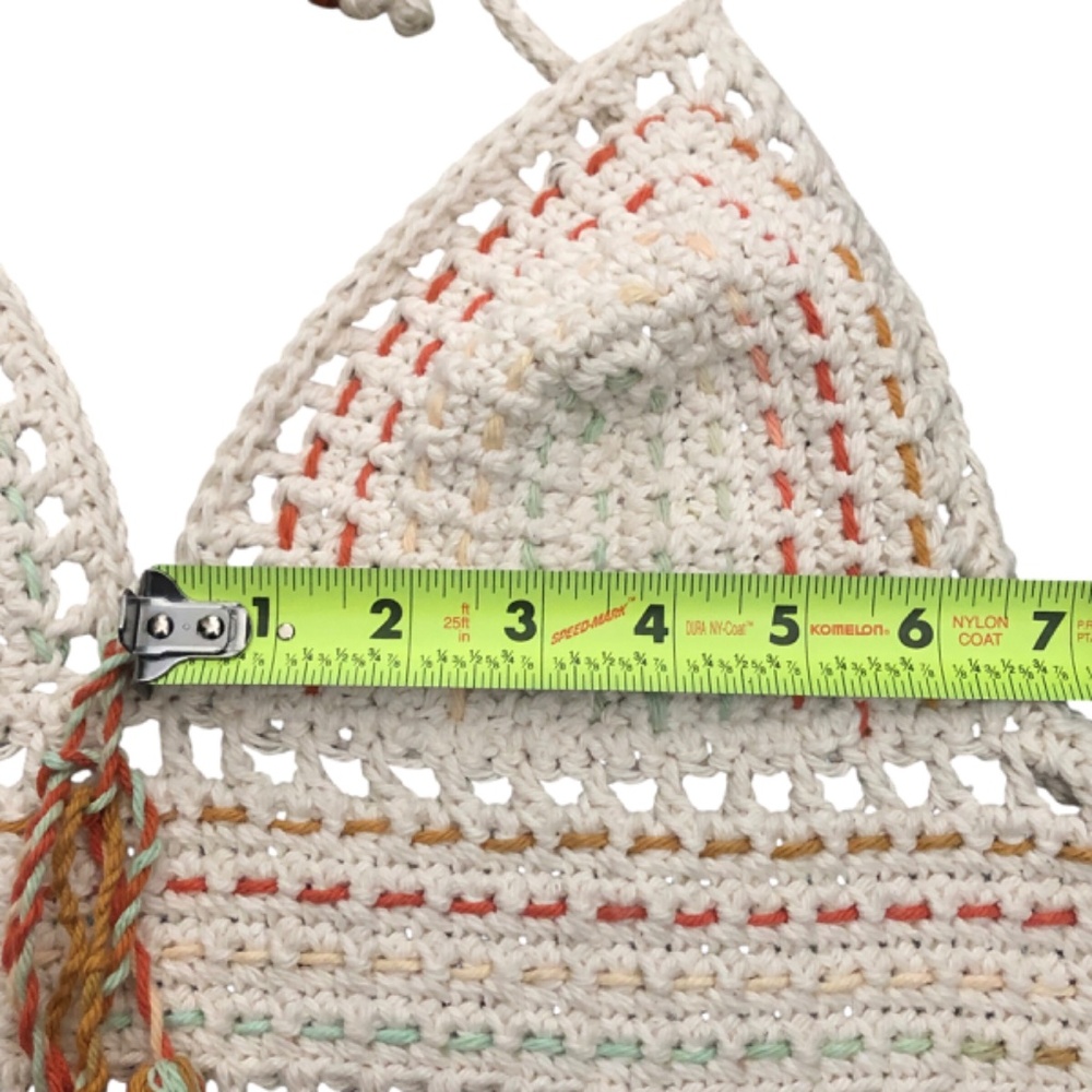 Handmade Crochet Crop Top – Bohemian Juneteenth Festival Bralette w/Tassels - Picture 12 of 16